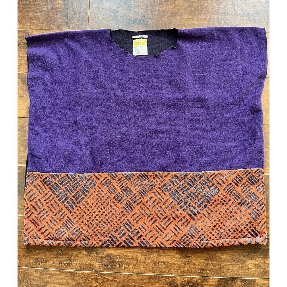 Sou Sou Womens Purple Kantoui  Wool Blend Sweater Vest Oversized OSFA